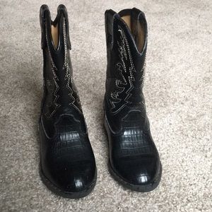 Little kids black cowboy boots